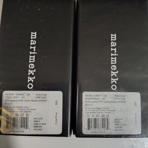 Marimekko Bright Multicolor Striped & Polka Dot "TODDLER" Socks - 6 Pack - Picture 3 of 3